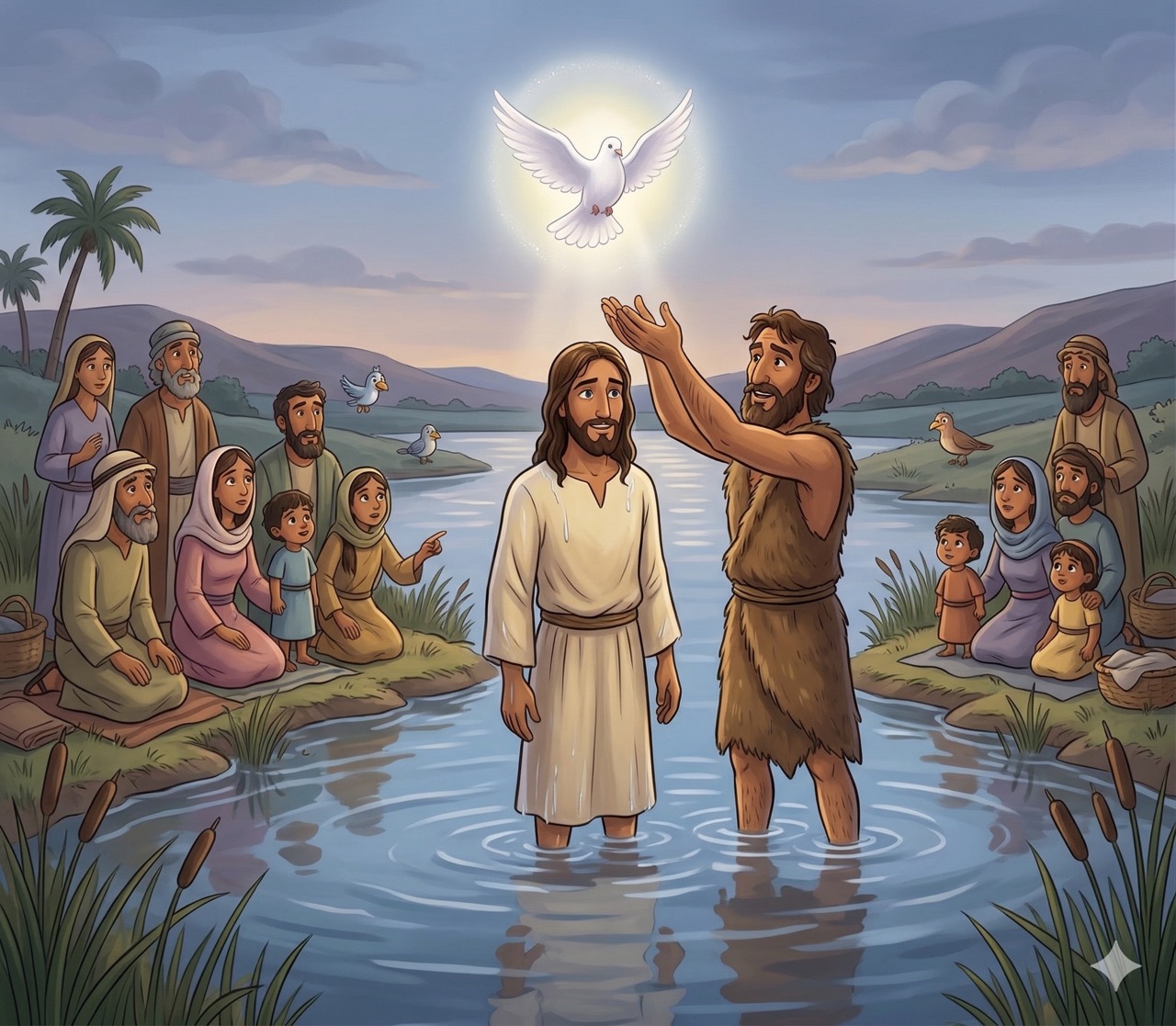 John the Baptist baptizes Jesus