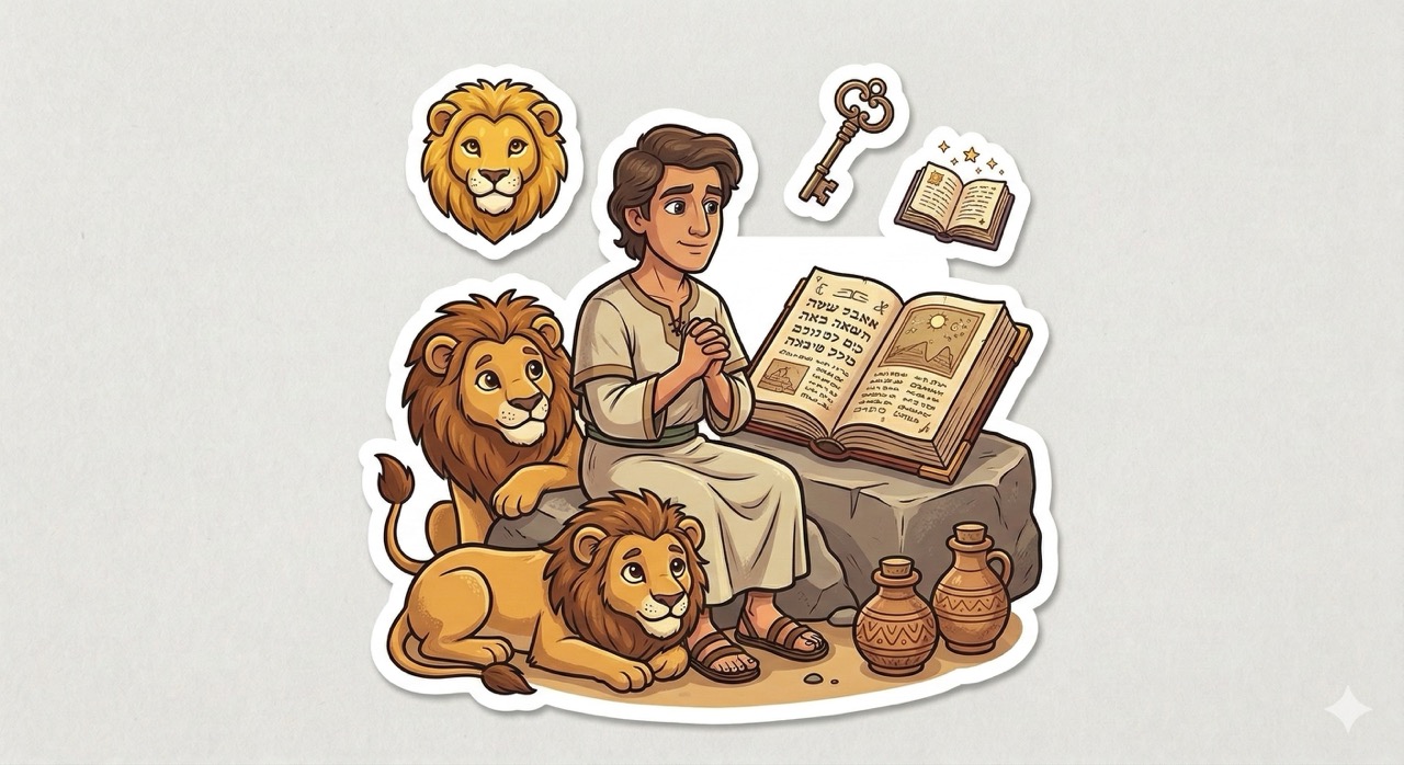Daniel — cartoon sticker illustration